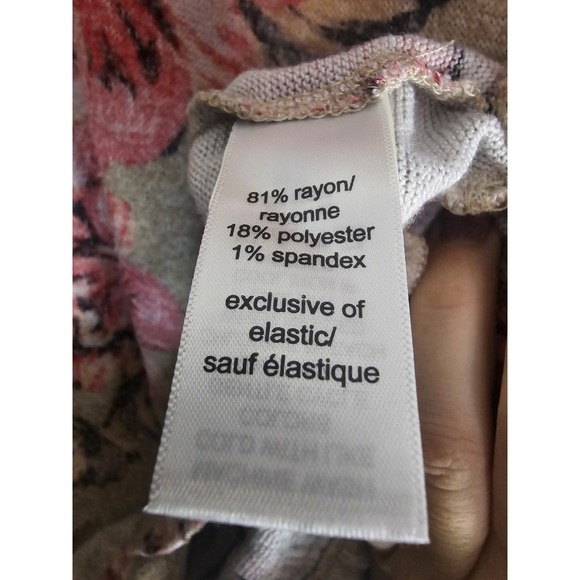 Plus 3X Floral Flowy Spring Sweater Top Womens Coral Colorful Balloon Sleeves - Picture 9 of 9